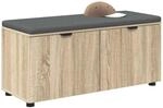 vidaXL Flurbank mit Kissen mit Regal Sonoma-Eiche 100 x 38 x 46 cm