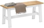HOMCOM Sitzbank f&uuml;r Esszimmertisch aus Kautschukholz 95 x 30 x 45 cm Eiche 