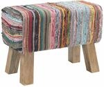 vidaXL Bank 60 x 30 x 45 cm Echtes Leder Mehrfarbig