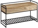FineBuy Sitzbank 90x38x52 cm Mango Massivholz Natur mit Stauraum |...