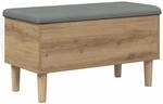 vidaXL Aufbewahrungsbank mit Kissen Artisan-Eiche 82 x 42 x 46 cm