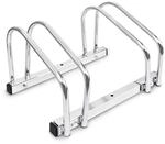 Relaxdays Fahrradst&auml;nder 2er Set, Boden/Wandmontage, silber | aus verchromtem...