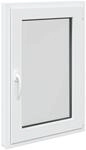 vidaXL Kellerfenster RISOR 60 x 80 cm PVC und Glas Wei&szlig;, Moderne und langlebige