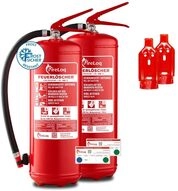 FireLoq&reg; 2X 6kg Pulver L&ouml;scher 27A | 233B | C Pr&uuml;fnachweis, Wandhalter und