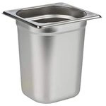 APS 81608 GN 1/6 Beh&auml;lter, Edelstahl, 17,6 x 16,2 cm, Tiefe 200 mm, 3 Liter 