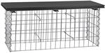 DEMA WPC Gabionenbank, Gabione, Steinkorb, Drahtkorb, Sitzbank, Gartenbank,