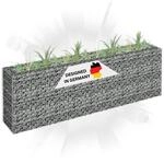 DELUKE Gabionen Hochbeet ROON aus Stahl | 180x30x60cm | Steinkorb Gabionengitter