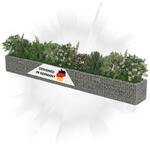 DELUKE Gabionen Hochbeet ROON aus Stahl | 450&times;50&times;50cm | Steinkorb Gabionengitter