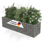 DELUKE Gabionen Hochbeet ROON aus Stahl | 180&times;50&times;50cm | Steinkorb...