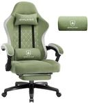 GTPLAYER Gaming Stuhl Stoff, Gaming Sessel mit Taschenfederkissen, ergonomischer