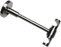 Gardinia Universal Deckentr&auml;ger offen f&uuml;r &Oslash; 16 mm Edelstahl-Optik 13,5 cm, Metall,