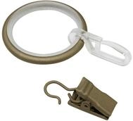 GARDINIA Gardinenringe mit Gleiteinlage, Faltenlegehaken und Klammer, Metall, f&uuml;r &Oslash;