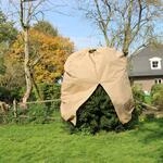 Videx-Wintervlies-Thermomantel in XXL, H: 300 x &Oslash; 200cm, Rei&szlig;verschluss, beige