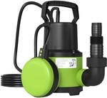 Outsunny Tauchpumpe Schmutzwasserpumpe 400W Gr&uuml;n 16 x 14 x 27 cm 