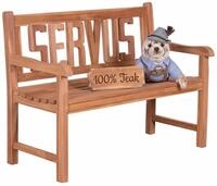 MR. DEKO Gartenbank wetterfest Holz Sitzbank Outdoor mit Lehne SERVUS |...