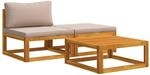 vidaXL Ecksofa mit Kissen 100% Polyester Solid-Acacia Natur | Das ge&ouml;lte Finish