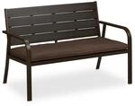 Relaxdays Gartenbank mit Sitzkissen, Holzoptik, HBT: 78 x 118 x 66 cm, 2-Sitzer,