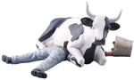 CowParade Cow Sitting on Man/NI Mu (medium) | Cow Parade - Ni Mu (Seduto...