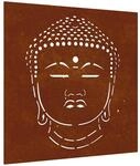 vidaXL Garten-Wanddeko 55x55 cm Cortenstahl Buddha-Kopf
