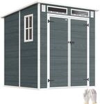 Outsunny Ger&auml;tehaus 2,89 m&sup2; mit Holzoptik 3 Fenster 182 x 182 x 196 cm 