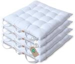Homescapes 4er Set Stuhlkissen 40x40 cm wei&szlig; &ndash; Sitzkissen Outdoor/Indoor mit