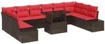 vidaXL Gartensofa-Set 11 STK. Braun Poly-Rattan | Stell dir die...
