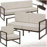 tectake&reg; Gartenlounge Outdoor, 1x Sofa 3 Sitzer, 1x 2 Sitzer Sofa, 1x...