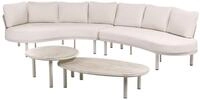 Beliani Lounge Set 3-teilig oval Aluminium Hellbeige mit Auflagen 6-Sitzer Sofa...