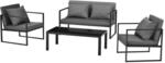 casa.pro Sitzgruppe 'Lerum' Gartenm&ouml;bel-Set Gartenst&uuml;hle Garten Sofa Lounge