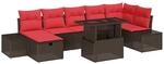 vidaXL Gartensofa-Set 8 STK. Braun Poly-Rattan | Einfach umkonfigurieren, um in