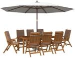 vidaXL 9-teilige Garten-Essgruppe Natur Massivholz Akazie | Gefertigt aus...
