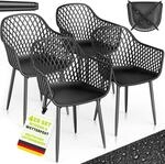 tillvex&reg; Gartenstuhl 4er Set Wetterfest mit Armlehne bis 120kg belastbar |...