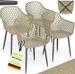 tillvex&reg; Gartenstuhl 4er Set Wetterfest mit Armlehne bis 120kg belastbar |...