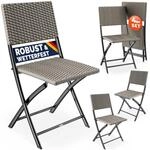Casaria&reg; Polyrattan Klappstuhl 4er Set Creme | Faltbar, Leicht, 120kg...