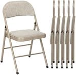 HOMCOM Klappstuhl mit Gepolsteter R&uuml;ckenlehne 6er Set bis 120 kg Beige 