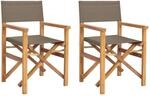 vidaXL Regiestuhl 100% Polyester mit solidem Teak
