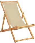 vidaXL Liegestuhl Beige Massivholz Teak
