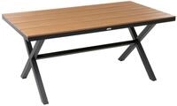 Gartentisch Aluminium schwarz Kunstholz braun 160x90 cm 4-Sitzer Tiano