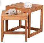 MR. DEKO Beistelltische Holz 2er Set Verwood Beistelltisch Teak | Indoor &...