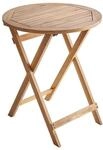 Beliani Gartentisch Akazienholz braun klappbar klein rund &oslash; 60 cm Prossedi