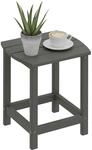 Outsunny Gartentisch Wetterfest Balkontisch aus HDPE 48 x 37 x 46 cm Grau 