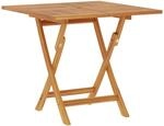 vidaXL Klappbarer Gartentisch Natur 90 x 90 x 75 cm Massives Teakholz | L&auml;sst...
