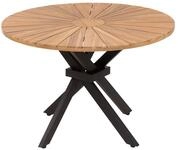 Beliani Gartentisch Akazienholz Hellbraun rund ⌀ 110 cm Lattenoptik modern...