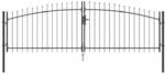 vidaXL Doppeltor WOERDEN 400 x 174,5 cm Stahl Grau Abschlie&szlig;bar | Robustes...