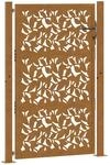 vidaXL Gartentor 100x125 cm Verwitterungsstahl Blattdesign