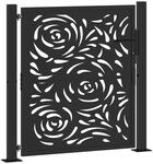 vidaXL Gartentor Schwarz 100x100 cm Stahl Flammendesign