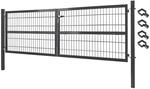 V2Aox Gartentor Tor Gartenzaun Zaun 300x120 cm Doppelfl&uuml;gelig Gartent&uuml;r aus...