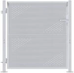 vidaXL Gartentor mit Schloss Silber 85 x 97 cm Edelstahl