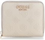GUESS Geldb&ouml;rse Carmella SLG Small Zip Around Wallet Bone Logo Creme