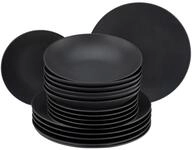 CreaTable, 23195, Serie Soft Touch Black, 18-teiliges Geschirrset f&uuml;r 6...